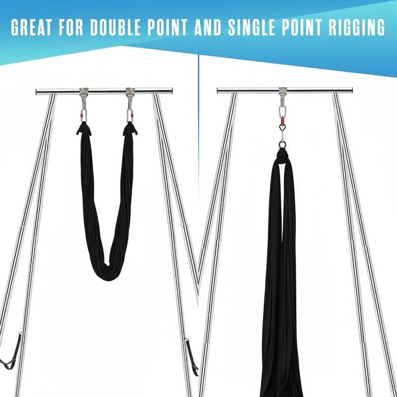 Houseables Aerial Silks, Yoga Swing, Aerial Yoga Hammock, Ariel Silk, Gymnastics Swing, Acrobatics Equipment, For Home, Indoor, Outdoor, Arial Setup, Rig, Sling, Portable - Image 4
